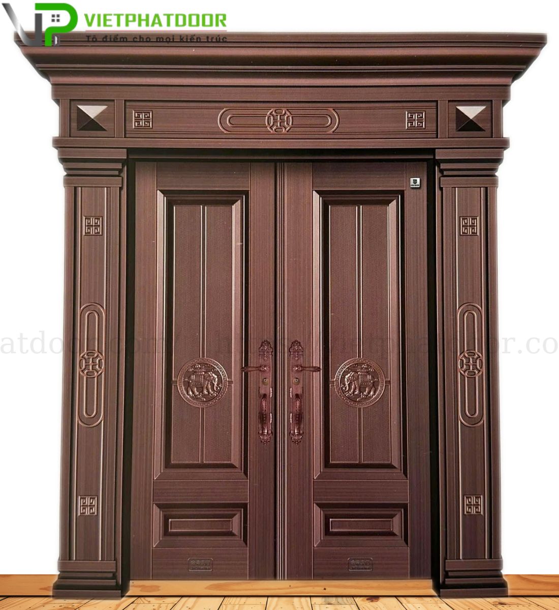 CỬA THÉP VÂN GỖ VP - LXR002 CỬA THÉP VÂN GỖ 2 CÁNH