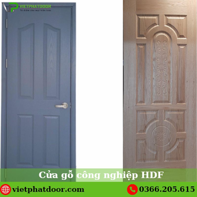 Cửa gỗ giá rẻ chất lượng uy tín tại TPHCM Cửa gỗ công nghiệp HDF sơn
