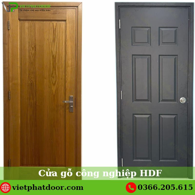 Cửa gỗ giá rẻ chất lượng uy tín tại TPHCM Cửa gỗ công nghiệp HDF