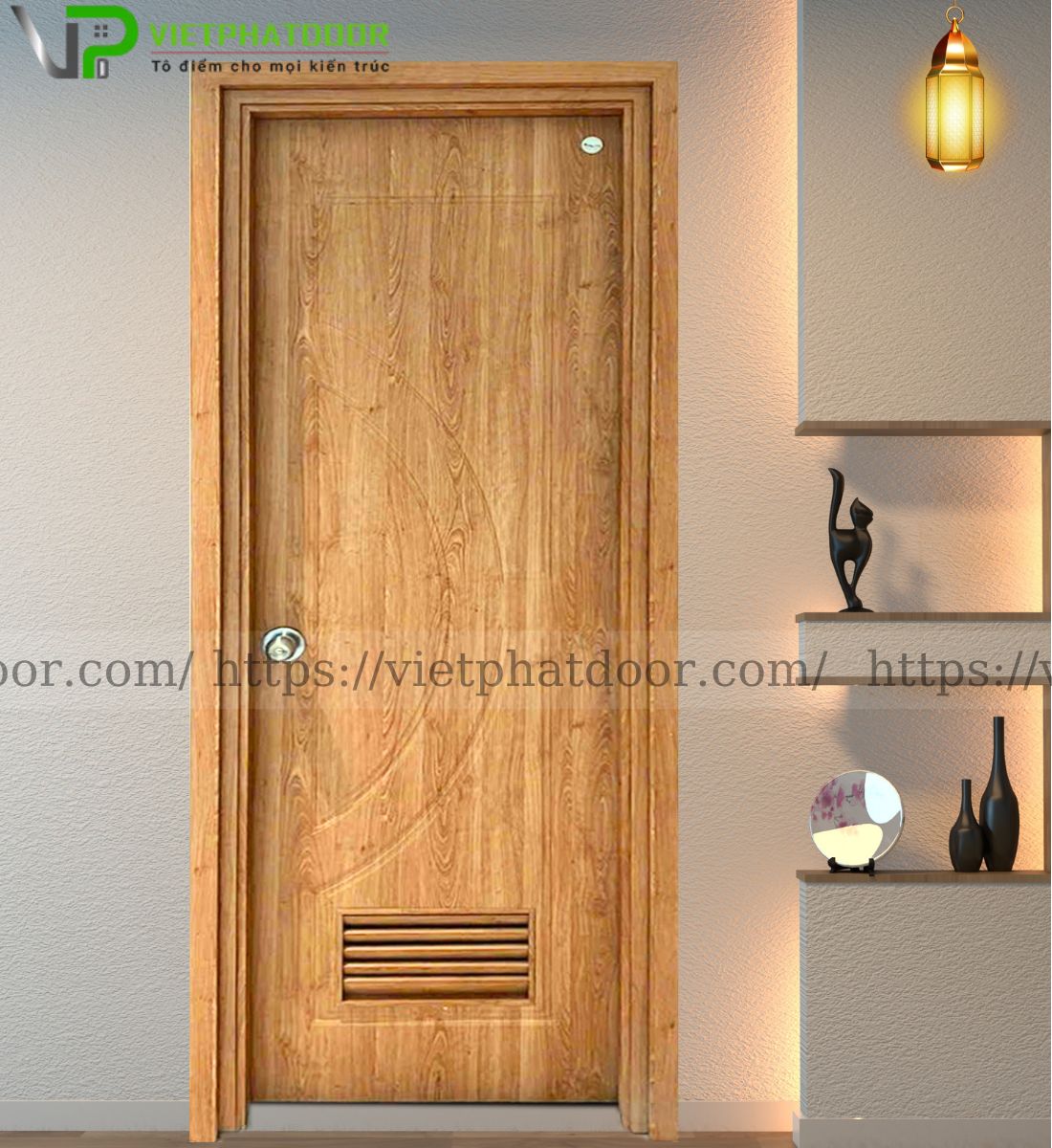 Cửa nhựa composite E15 - 52 lá sách