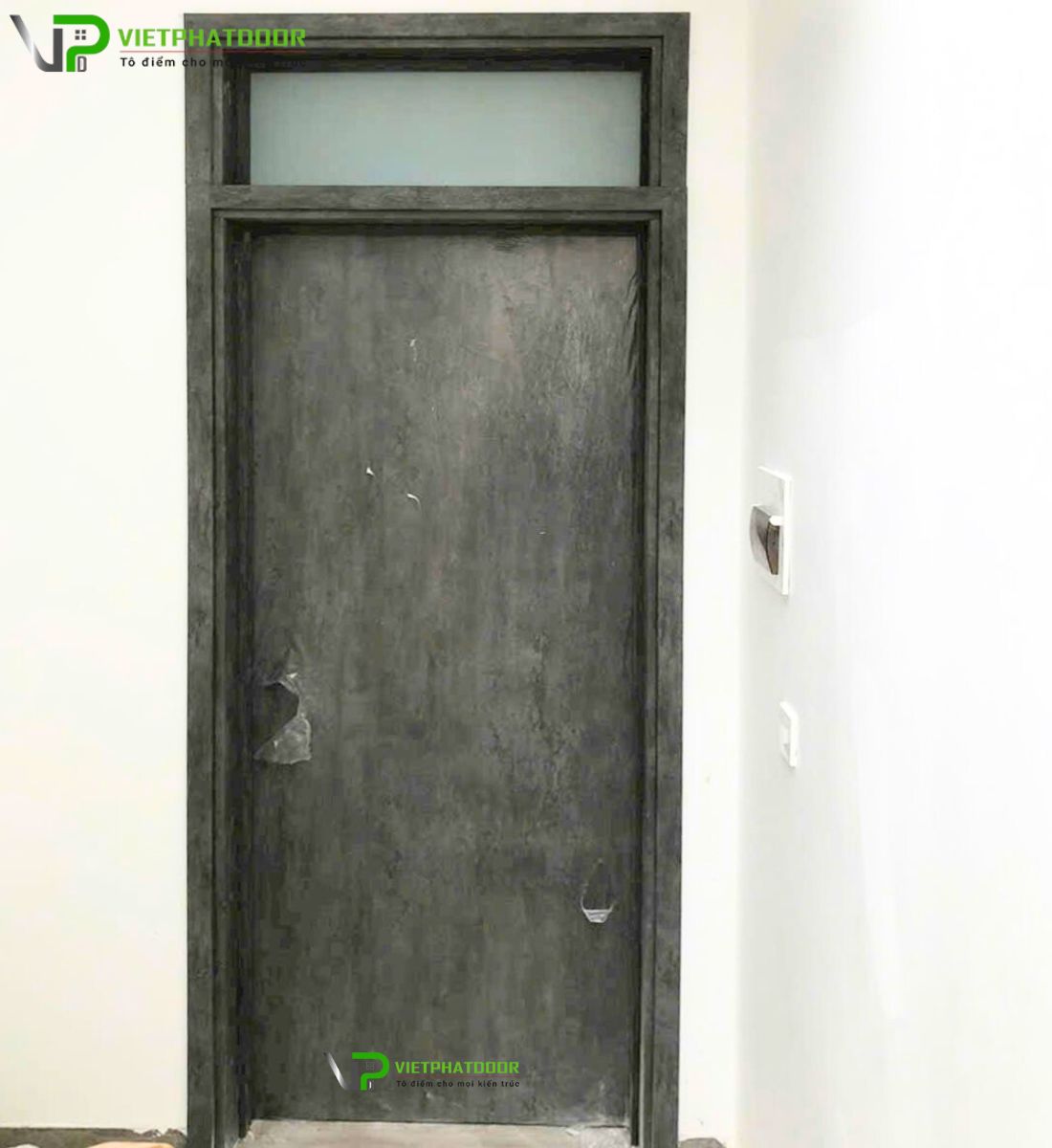 Cửa nhựa composite ô fix kính mờ