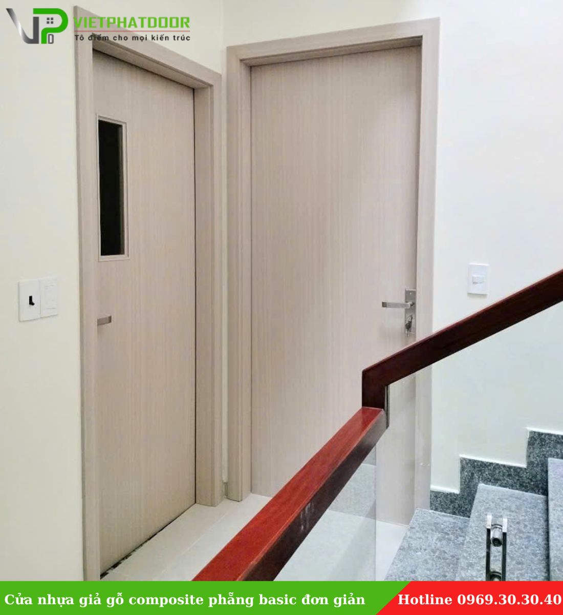 BÀN GIAO CỬA NHỰA GIẢ GỖ COMPOSITE VÀ CỬA THÉP CHỐNG CHÁY TẠI BÌNH THẠNH – CHẤT LƯỢNG TẠO NÊN GIÁ TRỊ Cua-nhua-gia-go-composite-phang-basic-don-gian