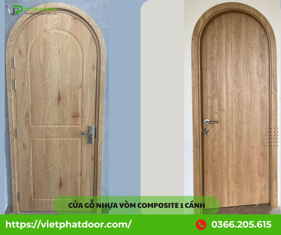 PHONG THỦY CỬA PHÒNG NGỦ DÀNH CHO CĂN NHÀ CỦA BẠN cửa gỗ nhựa vòm composite 1 cánh B14