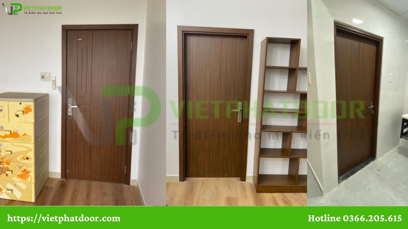 CỬA NHỰA GIẢ GỖ DÙNG ĐƯỢC CHO CẢ PHÒNG NGỦ, TOILET CỬA NHÀ TẮM Ở CẦN THƠ cửa nhựa abs Hàn Quốc