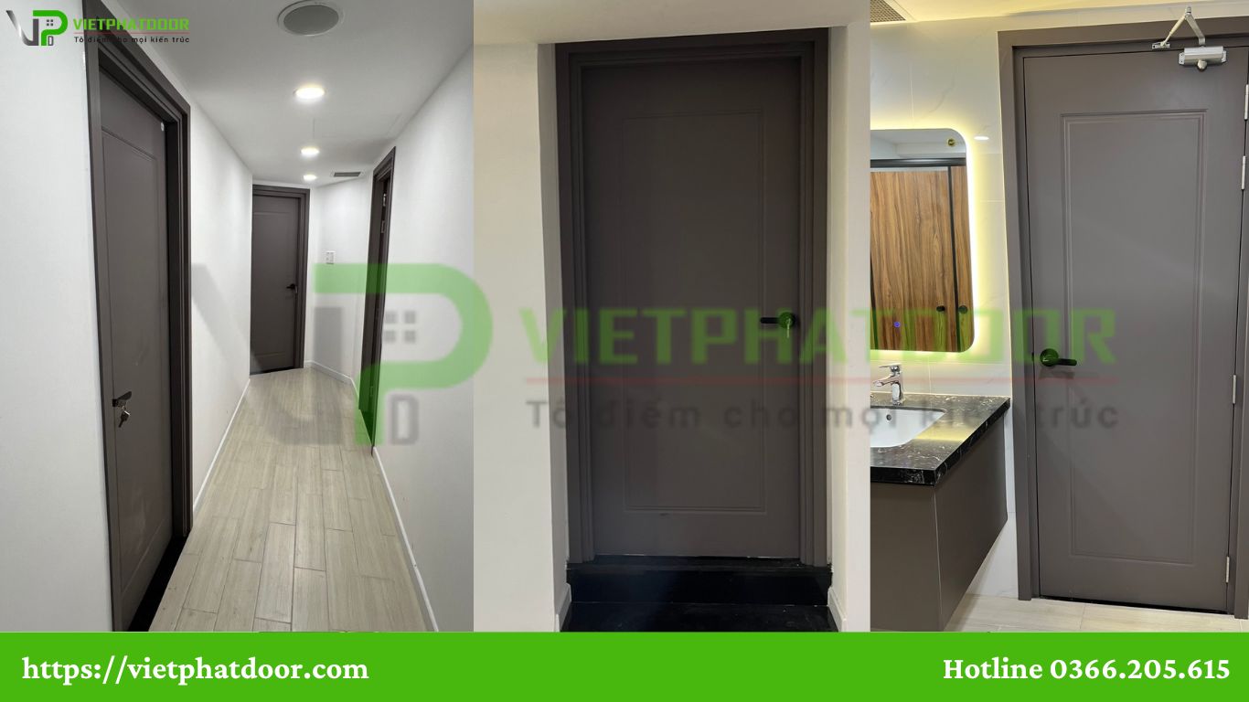 CỬA NHỰA GIẢ GỖ DÙNG ĐƯỢC CHO CẢ PHÒNG NGỦ, TOILET CỬA NHÀ TẮM Ở CẦN THƠ cửa nhựa composite