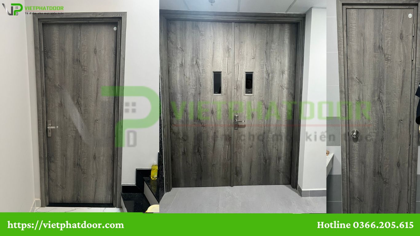CỬA NHỰA GIẢ GỖ DÙNG ĐƯỢC CHO CẢ PHÒNG NGỦ, TOILET CỬA NHÀ TẮM Ở CẦN THƠ cửa nhựa composite