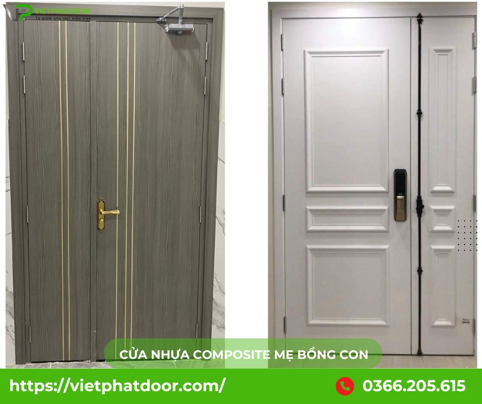 BÁO GIÁ THI CÔNG CỬA NHỰA COMPOSITE XẾP 2 CÁNH NHÀ VỆ SINH Ở TPHCM MỚI NHẤT cửa nhựa composite mẹ bồng con