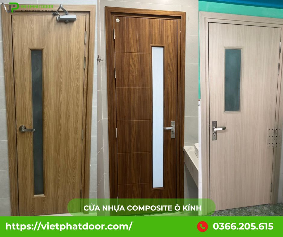 BÁO GIÁ THI CÔNG CỬA NHỰA COMPOSITE XẾP 2 CÁNH NHÀ VỆ SINH Ở TPHCM MỚI NHẤT cửa nhựa composite ô kính