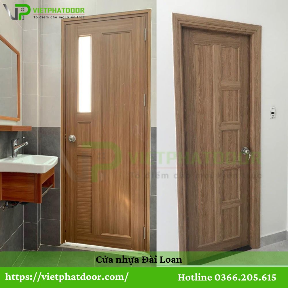 CỬA NHỰA GIẢ GỖ DÙNG ĐƯỢC CHO CẢ PHÒNG NGỦ, TOILET CỬA NHÀ TẮM Ở CẦN THƠ cửa nhựa đài loan
