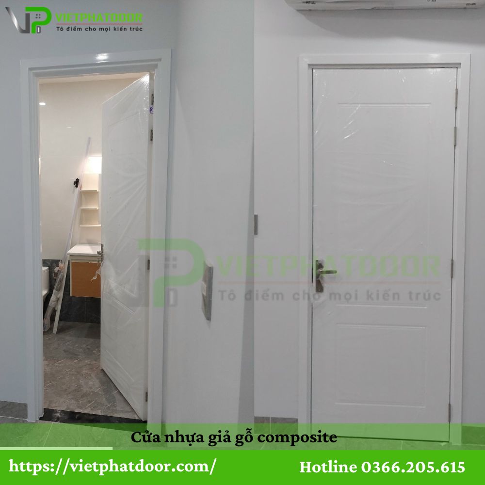 CỬA NHỰA GIẢ GỖ DÙNG ĐƯỢC CHO CẢ PHÒNG NGỦ, TOILET CỬA NHÀ TẮM Ở CẦN THƠ cửa nhựa giả gỗ composite