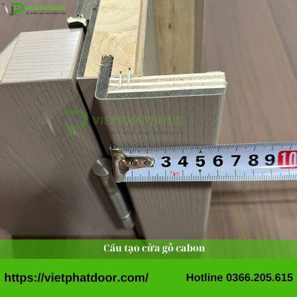 SO SÁNH BÁO GIÁ CỬA NHỰA COMPOSITE VÀ CỬA GỖ CARBON Ở ĐỒNG NAI mặt cắt cửa gỗ carbon
