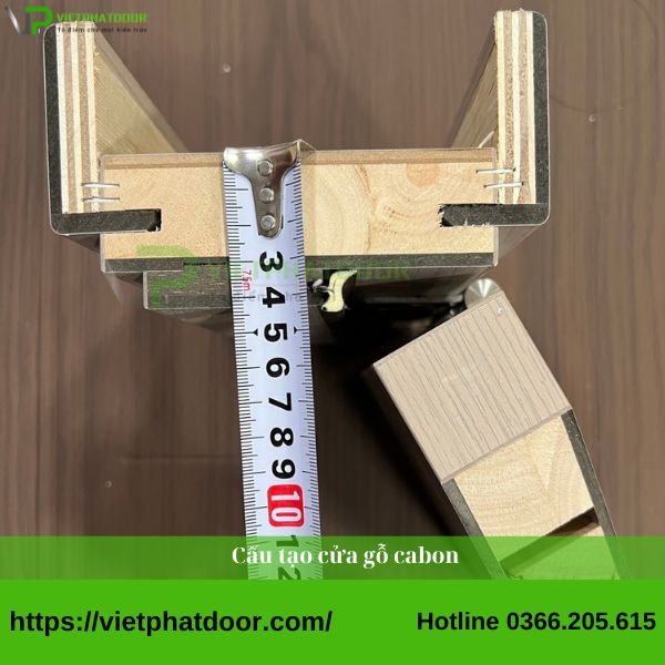 SO SÁNH BÁO GIÁ CỬA NHỰA COMPOSITE VÀ CỬA GỖ CARBON Ở ĐỒNG NAI mặt cắt cửa gỗ carbon