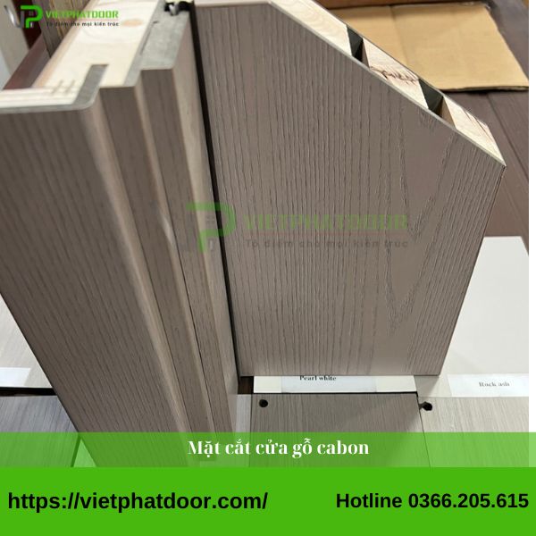 SO SÁNH BÁO GIÁ CỬA NHỰA COMPOSITE VÀ CỬA GỖ CARBON Ở ĐỒNG NAI mặt cắt cửa gỗ carbon